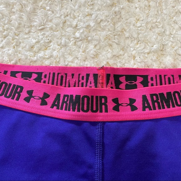 Under Armour HeatGear Stretch Shorts Purple/Gray Size Medium - Picture 5 of 7